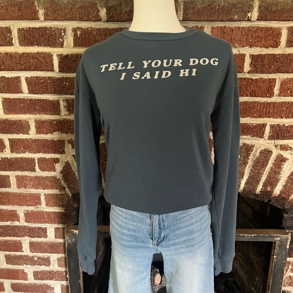 Fifth Sun Blue Gray Dog Lover Sweatshirt